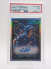 2022 BOWMAN'S BEST UFO REFRACTOR CRISTIAN HERNANDEZ UFOA-CH AUTO /250 CUBS PSA 9