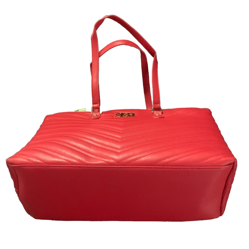 Bolso de Mano Badgley Mischka Edredón Grande Rojo con Bolsillo Interior para Portátil. Foto 3 de 4