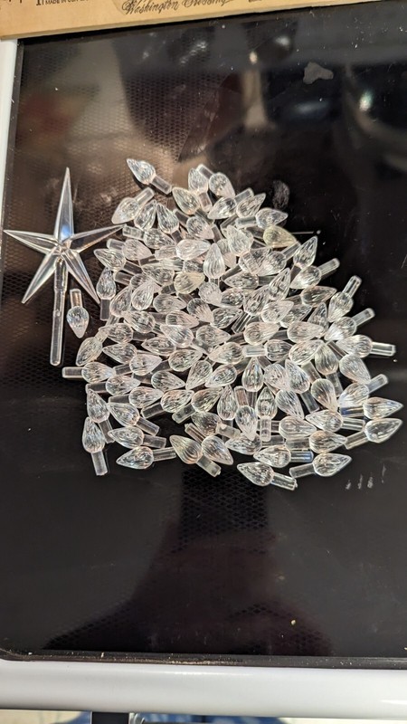 100 Medium Twist Bulbs Ceramic Christmas Tree Lights Peg Clear with Star