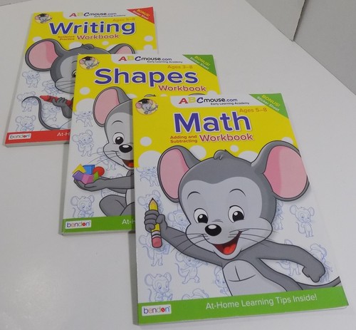 ABC Mouse Workbooks: Math, Shapes, Writing with stickers - Lot of 3 - Imagen 3 de 9