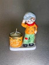 JASCO Christmas Lubkins Porcelain Figurine Candle Holder 1978 Tiny Tim Victorian