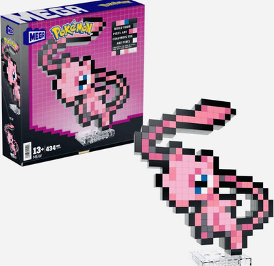 Mega Bloks Pokemon HWR80 Pixel Art Mew 434 Piece Building Block Set New Sealed