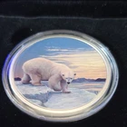 2018 $30 dollar Canadian  Silver Coin Arctic Animals Northern Lights Polar Bear