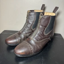 Dover Saddlery Riding Sport Provenance Paddock Boots Womens Size 4 Brown Zip Up