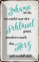 Blechschild 18X12 Cm Zuhause Wo Herz Sich WohlfüHlt Spruch Zitat Deko Geschenk M