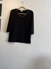 schwarzes Damen Sweatshirt Oberteil Fa Basler Gr 46 a Kragen Schöne Strasssteine