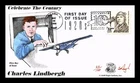 US COVER LINDBERGH FLIES ATLANTIC 1920S CELEBRATE CENTURY FDC PUGH HAND PAINTED