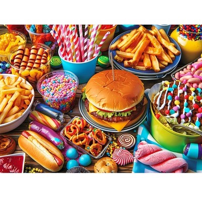 500 Piece Puzzle for Adults, Hamburger Jigsaw Puzzles, Youths Favorite Foods ...
