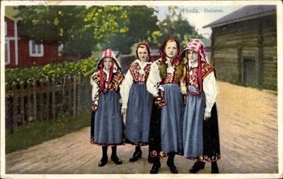 Ak Leksand, Mädchen in schwedischer Volkstracht - 4405388