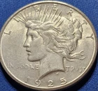 1925 S US Peace Silver Dollar - XF+/AU