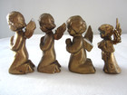 VTG Lot of 4 Praying CHERUB ANGEL GOLD Christmas 2.25" Plastic Ornaments Hong K — photo 4