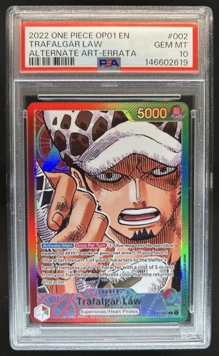 2022 One Piece Romance Dawn Trafalgar Law Alternate Art #OP01-002 PSA 10