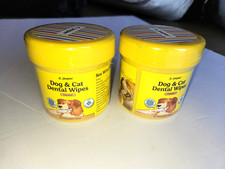 Dog AND Cat Dental Wipes 60 Count EACH BOTTLE 2TOTAL JASPER NEW SEALED