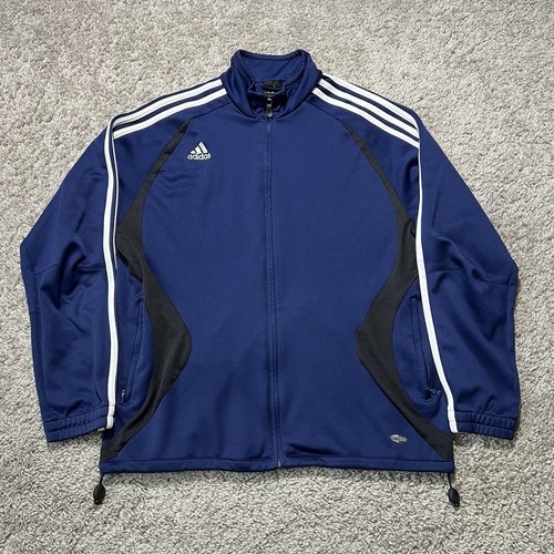 Adidas Climacool Women's Jacket XL Blue White Soccer Y2k Zip Up Athletic Track - Picture 1 of 11