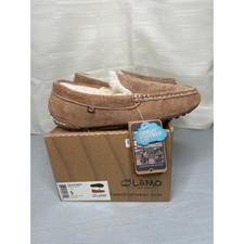Lamo Callie Moc Slippers Chestnut Faux Fur Womens Size 5