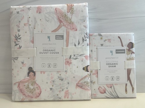 Pottery Barn Kinder Ballerina Bio F/Q Bettbezug & STD Sham Neu mit Etikett