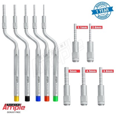Zahnimplantation Osteotome Instrumente Sinus gerade und Bajonett 5er Set