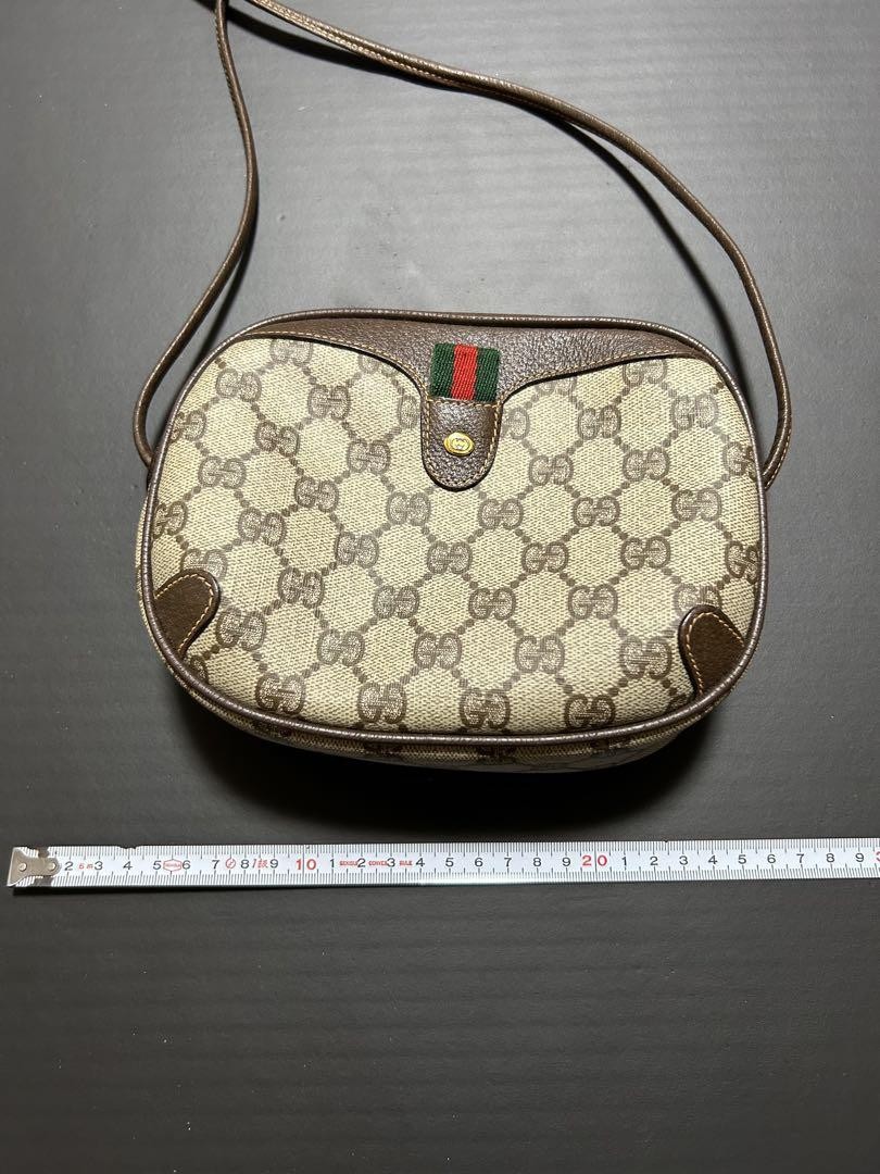 GUCCI GG Monogram Shoulder Bag in Leather with Gold-Tone Hardware