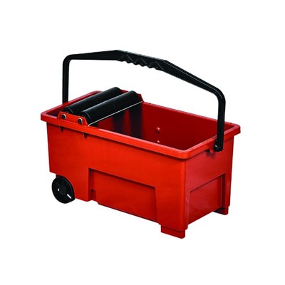 DEWEPRO® Secchio Lavaggio Piastrelle 22L – Con 4 Ruote, Griglia Di Fondo E Doppi Rulli – Professionale Per Piastrellisti