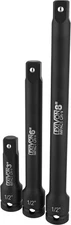 LEXIVON Impact Driver Extension Bar 1/2" Drive Set, Black 