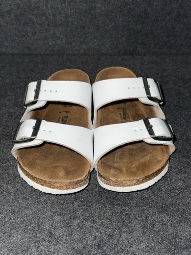 Birkenstock Arizona Size 11C Kids Sandal Open Toe White Cork Slides - Picture 2 of 7