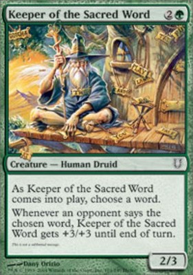 Moderate Play, English MTG Foil Keeper of the Sacred Word - Foil Unhinged Magic 