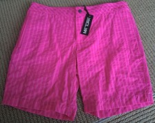 MR TURK 'Safari Seersucker Stripe' Men's Swim Trunks Board Shorts Pink 31" NWT 