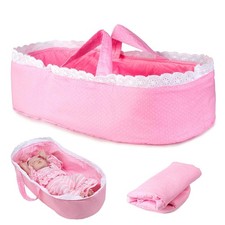 Baby Doll Bassinet Soft Crib Bed for 18-20 inch Reborn Dolls