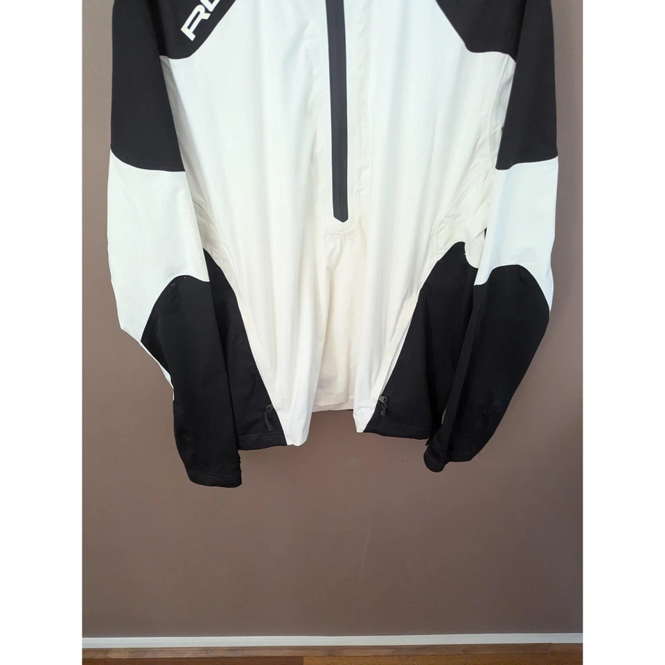 RLX Ralph Lauren Jacket Mens Large White Black Half Zip Golf Rain Windbreaker - image 3 of 4
