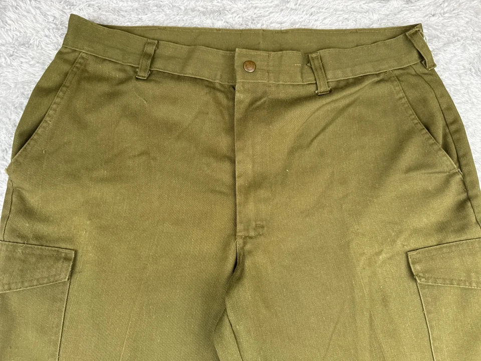 VINTAGE Boy Scouts Pants Adult 36 Green Cargo Cotton Blend Twill READ ME 36x29 - Image 4 of 4
