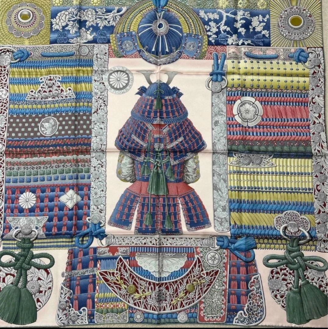 Hermes — HERMES Samurai Armor Silk Scarf Rare Multicolor Near Mint  SR1673
