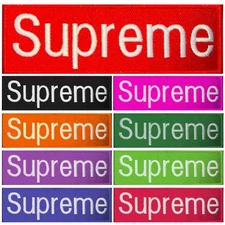 Supreme Embroidered Patch multi colors Logo Iron On Sew On Badge Streetwear Hype