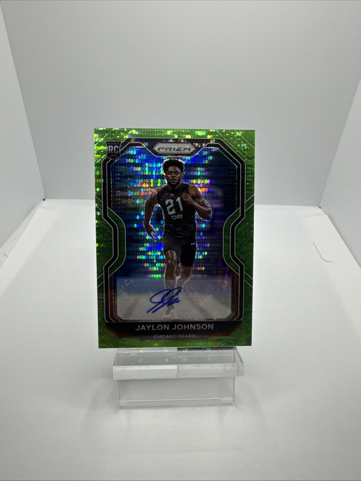2020 Panini Prizm - #306 Jaylon Johnson Green Pulsar Auto Autograph (RC) Rookie