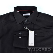 NWT - ETON Contemporary Black Cotton Contemporary Fit Dress Shirt - 38 / 15