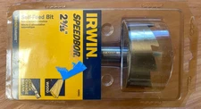 Irwin 2-9/16" Diameter, Speedbor Max Self Feed Wood Drill Bit FORSTNER BIT NOS