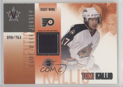 2002-03 Pacific Vanguard Game-Worn Jerseys 98/761 Tomi Kallio #33 1e15