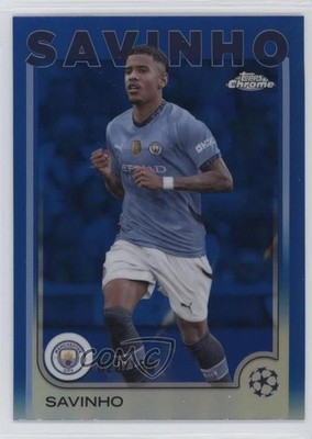 2024 Topps Chrome UEFA Club Competitions Blue Refractor 20/150 Savinho #56 5b1