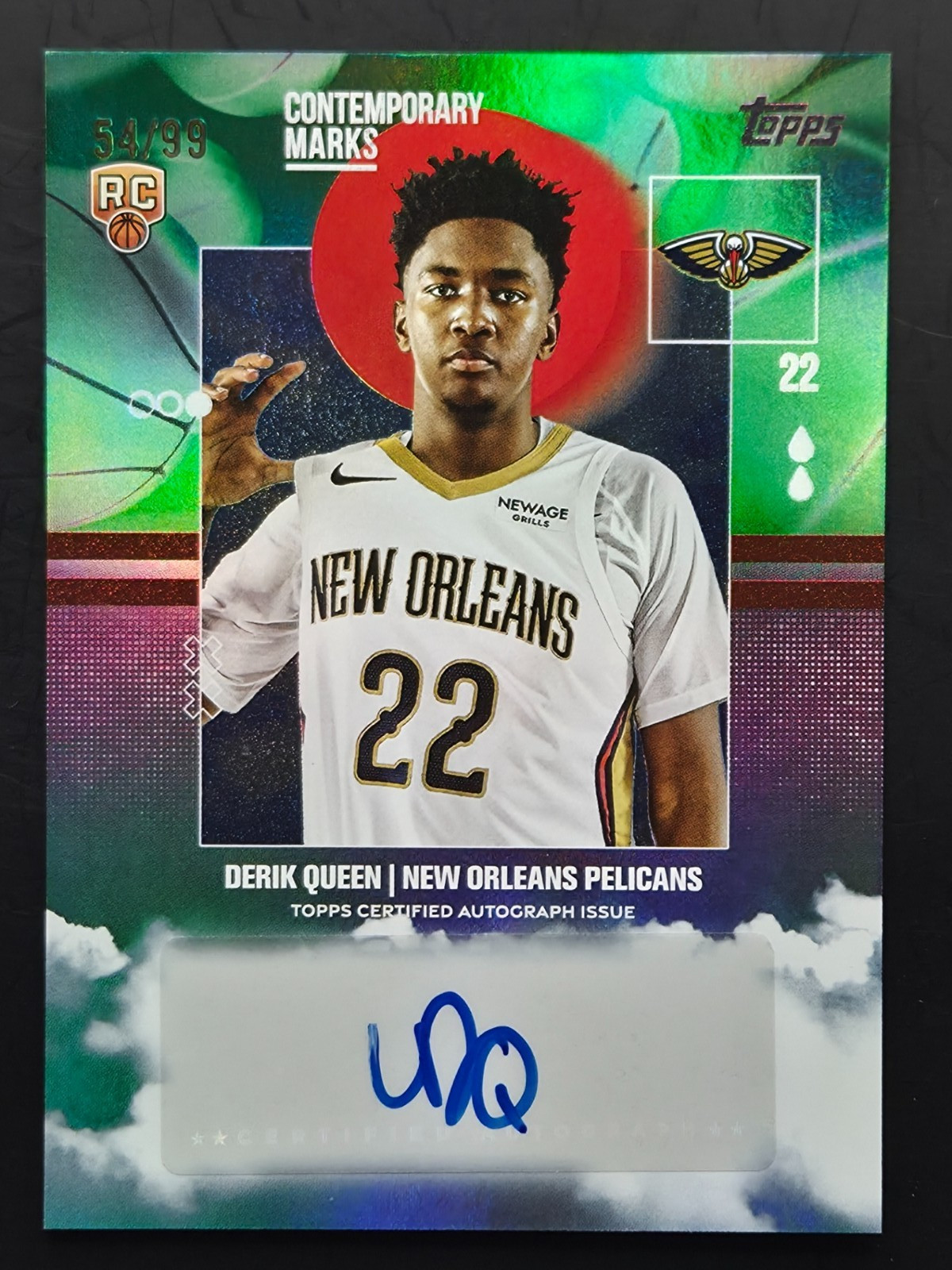 2025-26 Topps Derik Queen Contemporary Marks RC Auto #CM-DQ Green /99