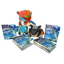 Pokemon Lugia Mini Binders Lot of 4 + Keldeo & Terrakion Plush 2025 Card Storage