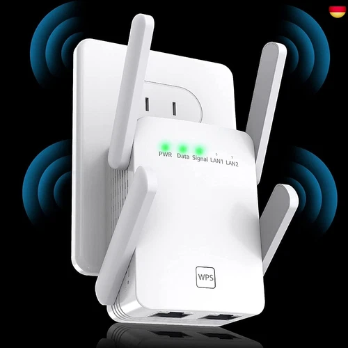 WLAN Verstärker, 300 Mbit/s WLAN Repeater,2.4Ghz WiFi Repeater mit LAN 