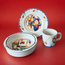 Tiffany & Co Set di stoviglie 3 pezzi un bambino porcellana nautica Tiffany mare