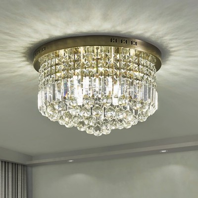 Saint Mossi 9 Light Modern Crystal Raindrop Chandelier Lighting Flush Mount LED