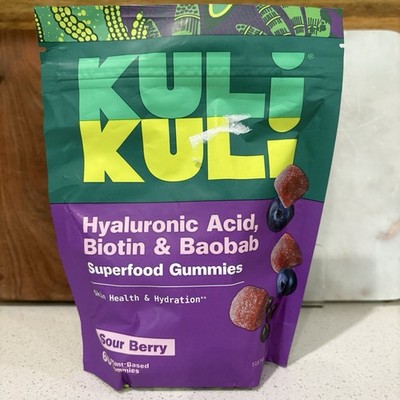 Kuli Kuli Superfood Gummies Berry Beautiful, Sour Berry 60 Ct Exp 11/26
