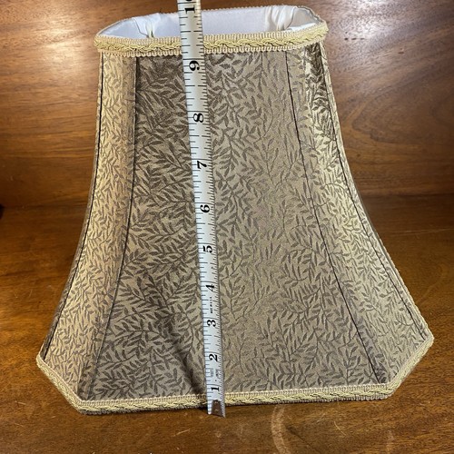 Paralume ottagonale in seta beige 10 in jacquard vintage - Foto 5 di 7