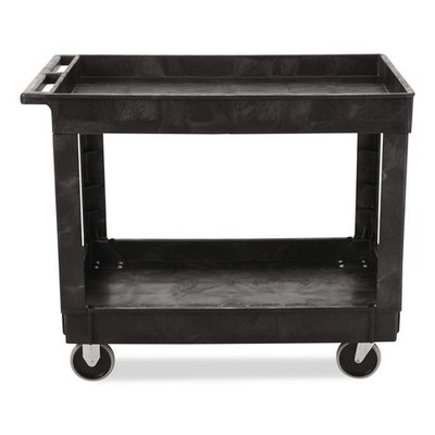 Rubbermaid Service/Utility Cart Plastic 2 Shelf 500lb Capacity Black FG9T6700BLA