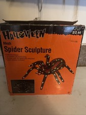 Halloween Mesh 14-inch Spider Sculpture Indoor Outdoor Decoration