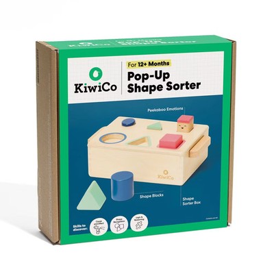 KiwiCo Pop Up Shape Sorter - Sorting Activity Play Center Wood 12mo