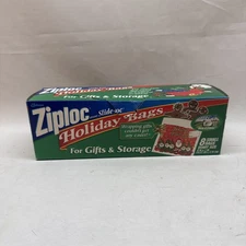 VTG 2001 Ziploc Easy Zipper Qt 8 Count Holiday Gift Bags Christmas 3 Designs