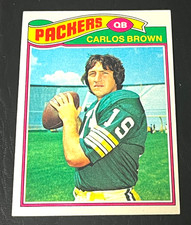 Carlos Brown Rookie 1977 Topps Football RC Card #104 Green Bay Packers QB. rookie card picture