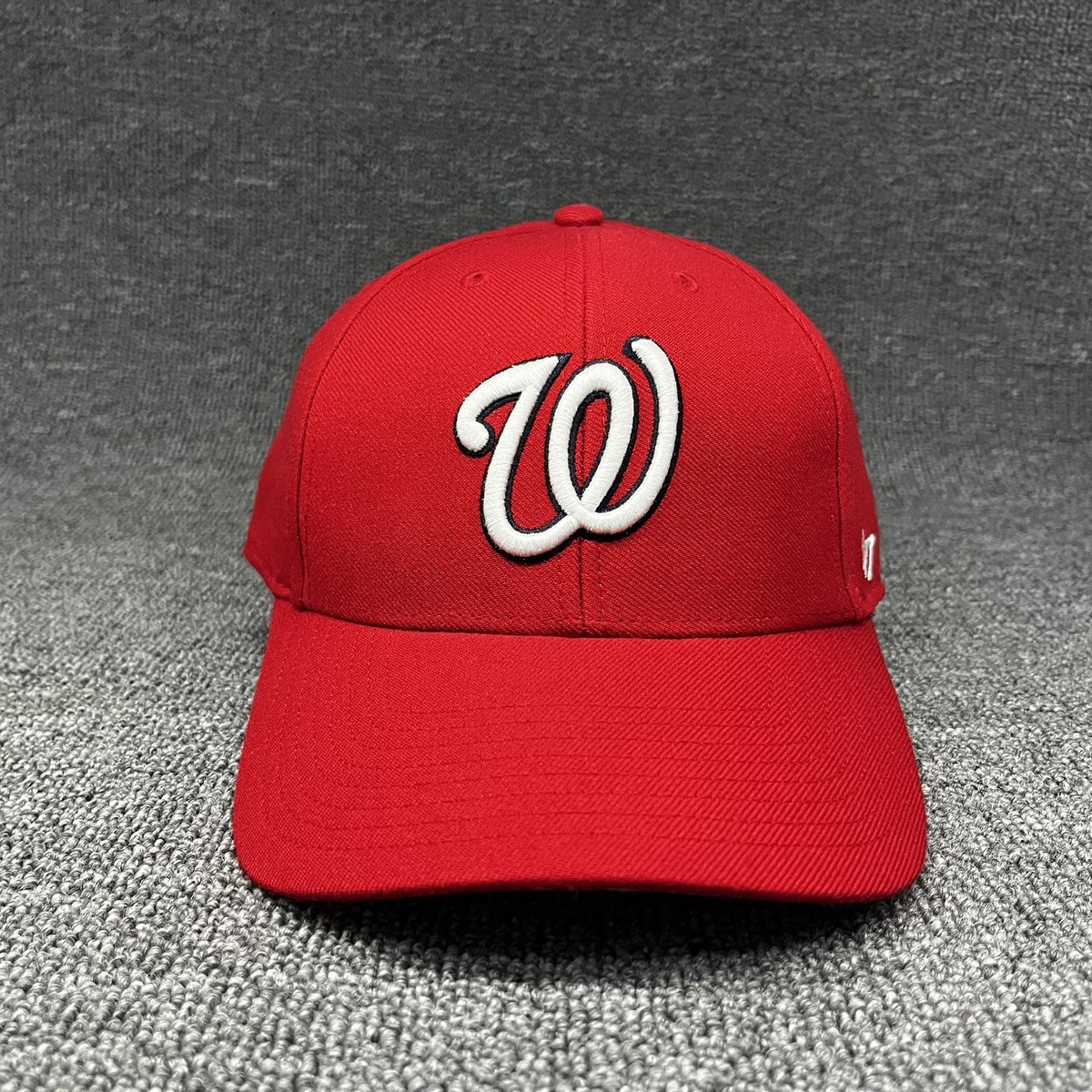 Washington Nationals '47 Brand MVP Red Hat Adjustable Hook & Loop Script W Cap
